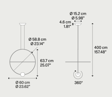 Pakabinamas šviestuvas LODES, Elara