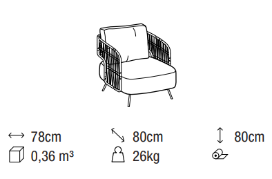 Outdoor chair DITRE ITALIA, Woven outdoor