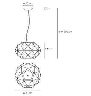Hanging lamp ARTEMIDE, Soffione 36