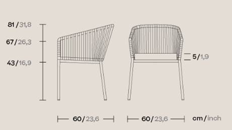 Outdoor chair KETTAL, Bela Rope