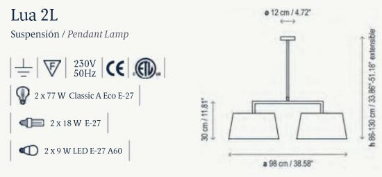 Pendant lamp BOVER, Maxi, S/02