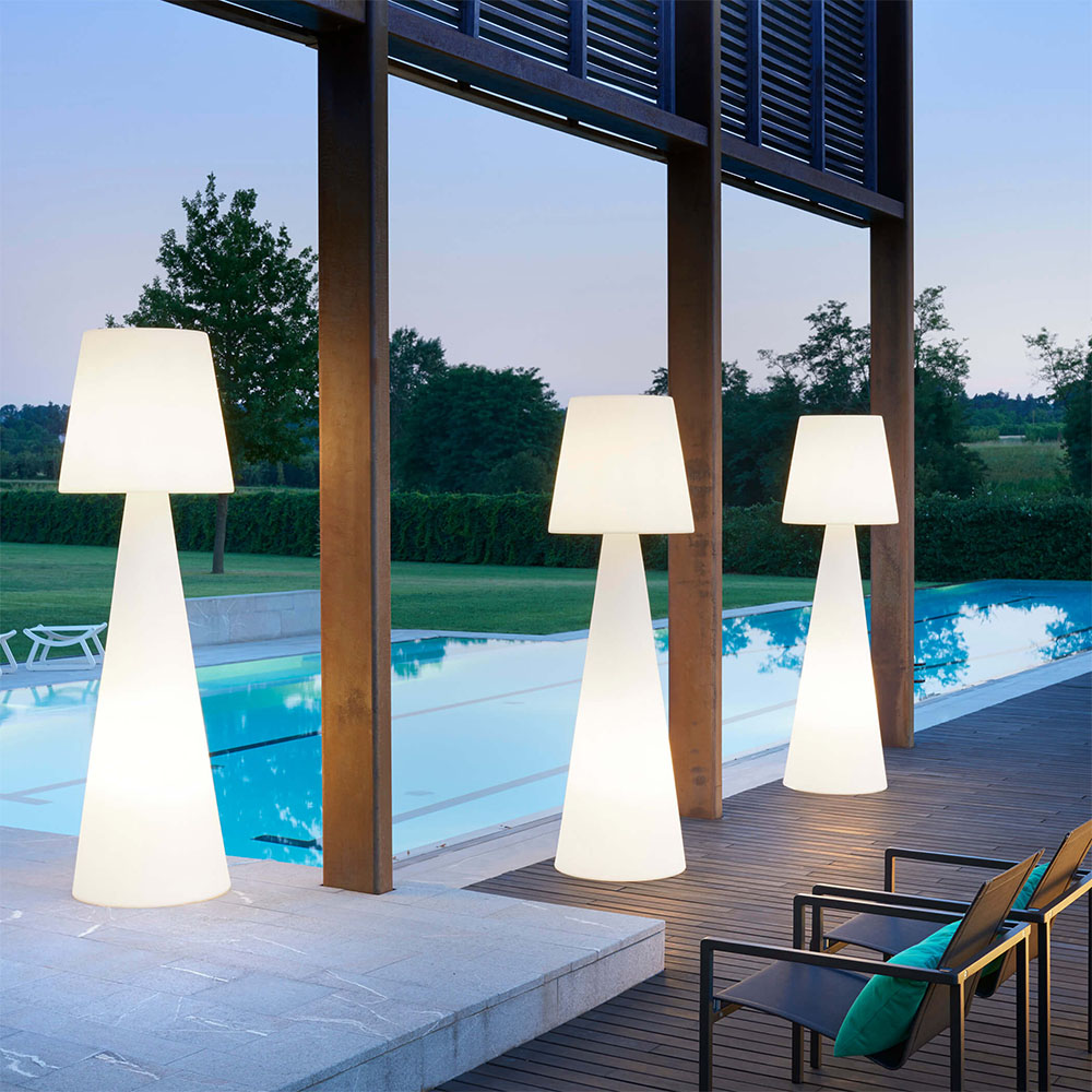 Outdoor floor lamp CONTARDI, Muse (small, white)