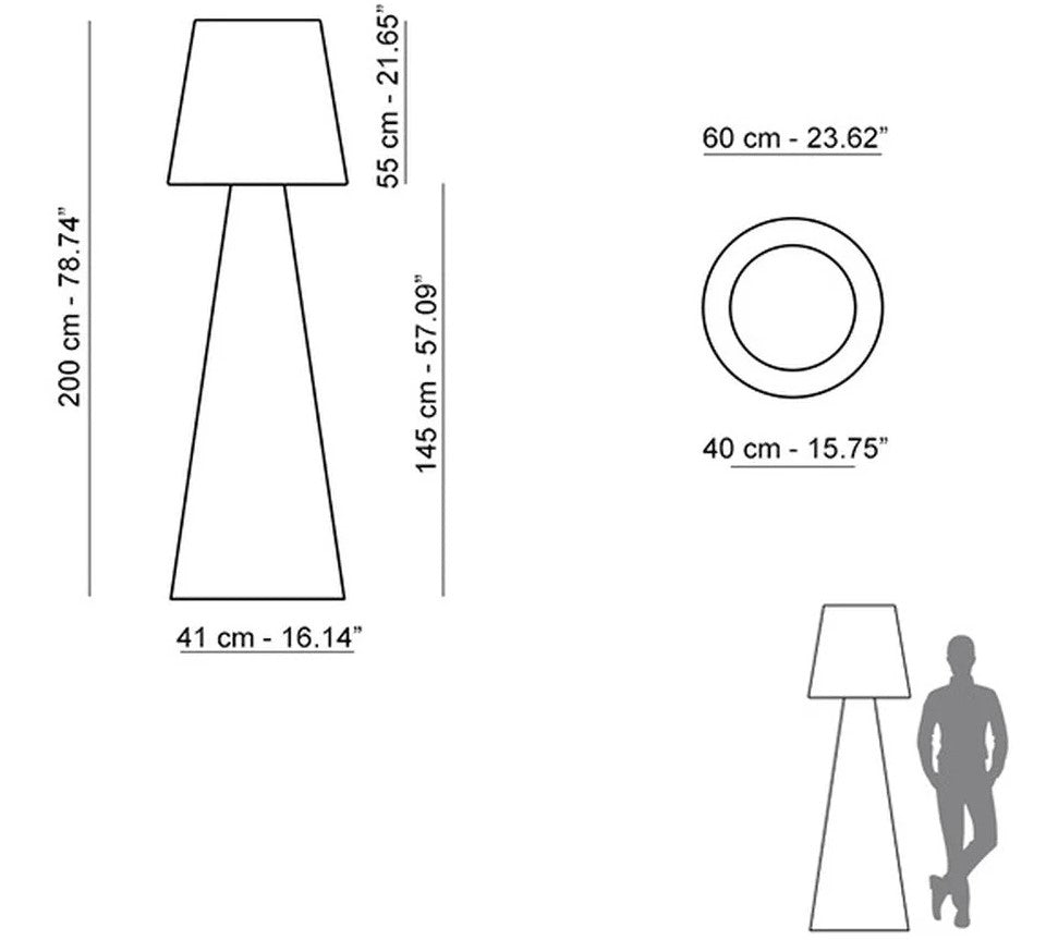 Outdoor floor lamp CONTARDI, Muse (small, white)