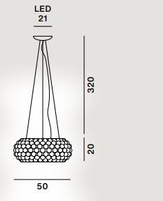 Pakabinamas šviestuvas FOSCARINI, Caboche